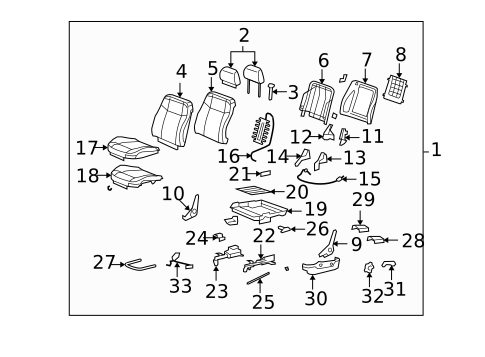 Driver Seat Components for 2009 Hummer H3T #1