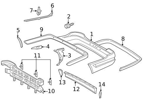 Bumper & Components - Rear for 2000 Mercedes-Benz CLK430 #0