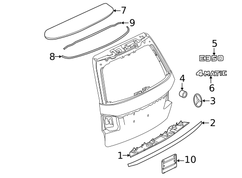 Exterior Trim - Lift Gate for 2013 Mercedes-Benz E 63 AMG® #0