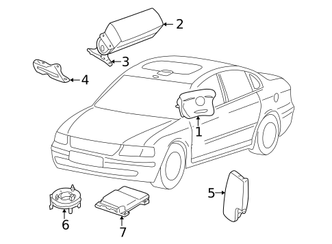 Air Bag Components for 2001 Volkswagen Passat #1
