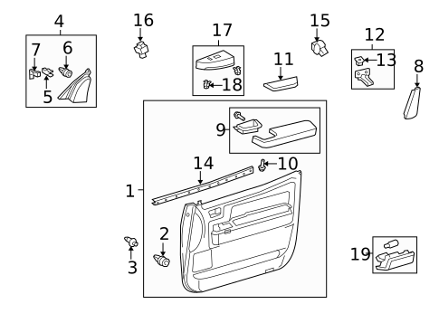 Interior Trim - Front Door for 2010 Toyota Tundra #1