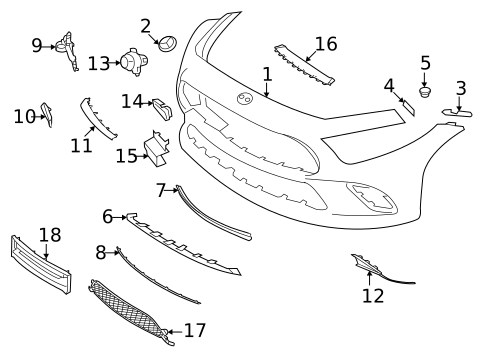 Bumper & Components - Front for 2022 Mercedes-Benz CLS450 #5