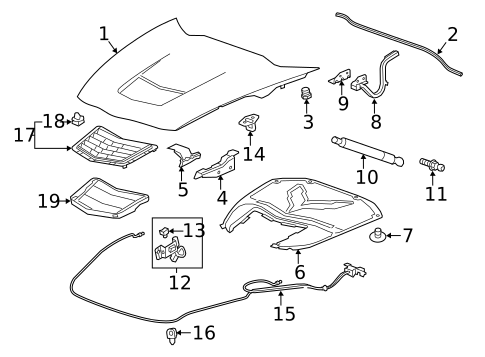 Hood & Components for 2014 Chevrolet Corvette #0