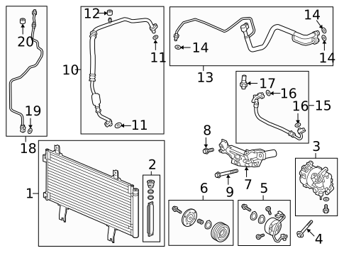 Condenser, Compressor & Lines for 2019 Honda Civic #0