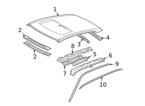 Roof & Components for 1999 Toyota Camry #1