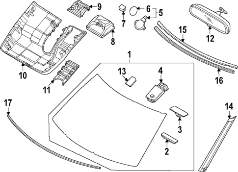 Glass - Windshield for 2023 Genesis GV60 #0
