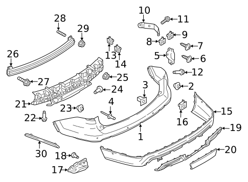 Bumper & Components - Rear for 2017 Ford Explorer #5