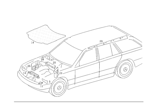 Insulation in Engine Compartment, on Roof Rail and Rear End Pillar for 1984 Mercedes-Benz 300TD #1