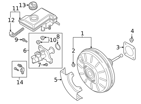 Master Cylinder - Components On Dash Panel for 2015 Volkswagen Golf #1