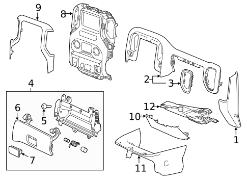 Instrument Panel Components for 2025 GMC Sierra 2500 HD #3