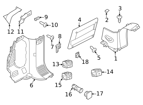 Interior Trim - Quarter Panels for 2022 Land Rover Discovery Sport #1