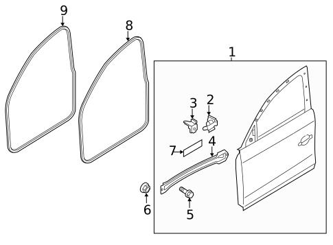 Door & Components for 2016 Audi A4 Quattro #1