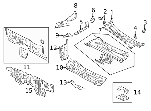 Cowl for 2001 Dodge Dakota #1