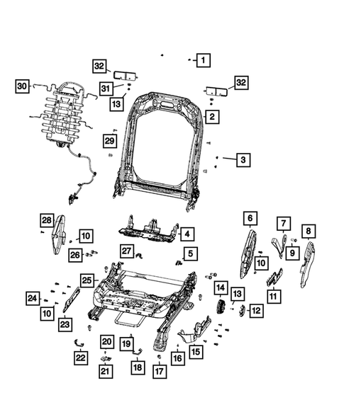 Front Seats - Adjusters, Recliners, Shields and Risers for 2024 Jeep Wrangler #6