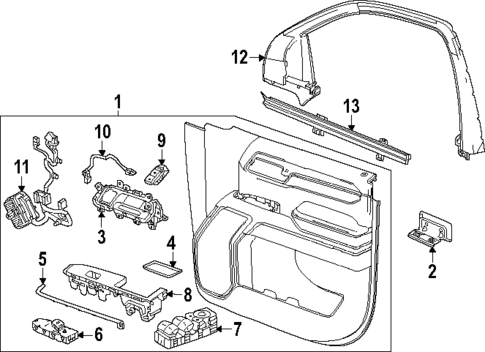 Interior Trim - Front Door for 2025 GMC Sierra 3500 HD #0