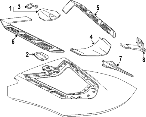 Exterior Trim - Engine Lid for 2022 Chevrolet Corvette #1
