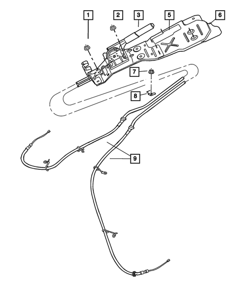 Parking Brake Lever and Cables for 2003 Jeep Liberty #1