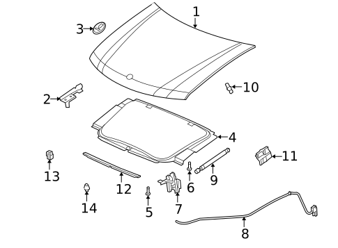 Hood & Components for 2005 Saab 9-7x #0