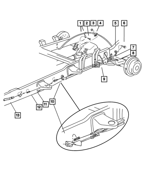 Parking Brake Lever and Cables for 2001 Dodge Ram 2500 #1