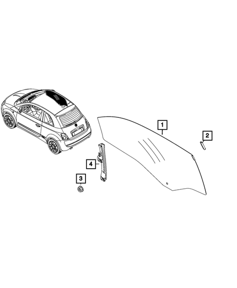 Glass and Interior Rearview Mirror for 2024 Fiat 500E #1