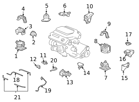 Engine & Trans Mounting for 2004 Acura TL #0