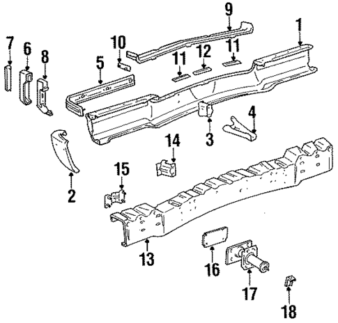 Bumper & Components - Front for 1984 Cadillac DeVille #0