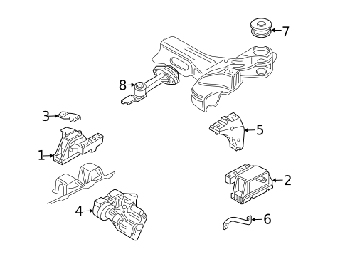 Engine & Trans Mounting for 2003 Volkswagen Golf #0