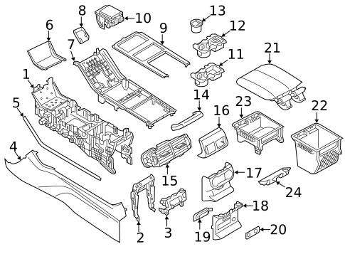 Console for 2019 Land Rover Range Rover Velar #0