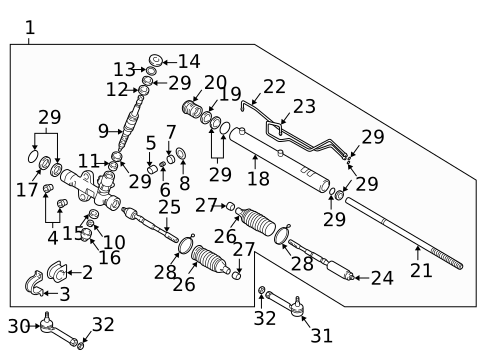 Steering Gear & Linkage for 2005 Kia Sedona #0
