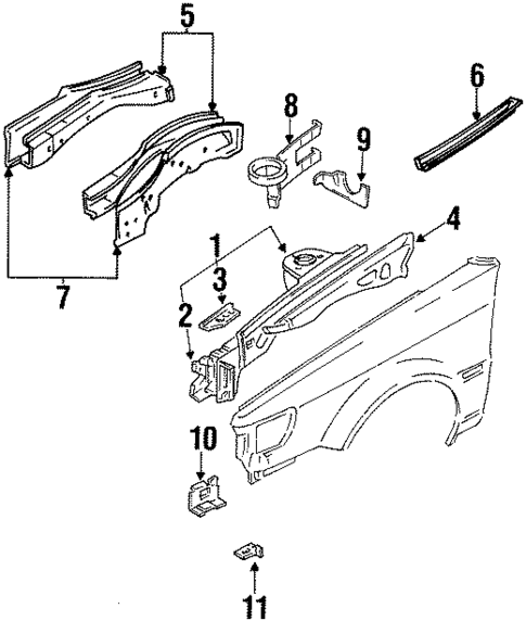 Structural Components & Rails for 1991 Nissan Stanza #0