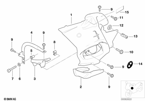 Motorcycle Trim Section, Windshield for 2001 BMW-Motorrad R 1150 RT #1