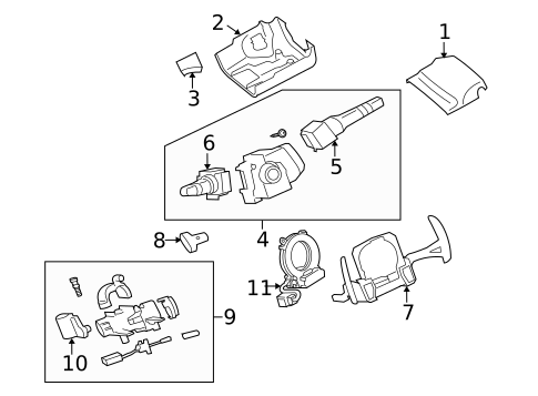 Shroud, Switches & Levers for 2013 Mitsubishi Lancer #1