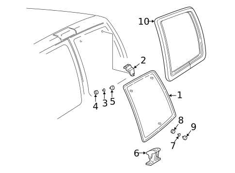 Glass & Hardware - Back for 2018 Chevrolet Express 2500 #0