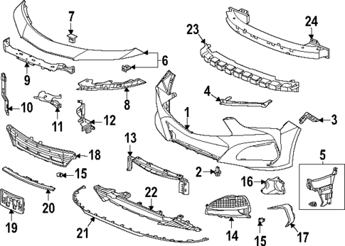 Bumper & Components - Front for 2022 Acura TLX #0