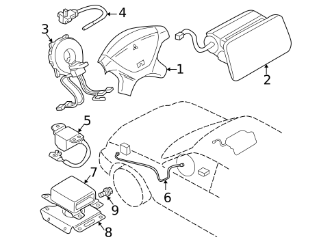 Air Bag Components for 2002 Mitsubishi Montero Sport #0