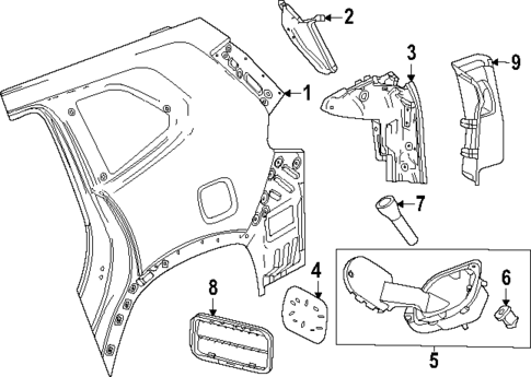 Quarter Panel & Components for 2025 GMC Acadia #0