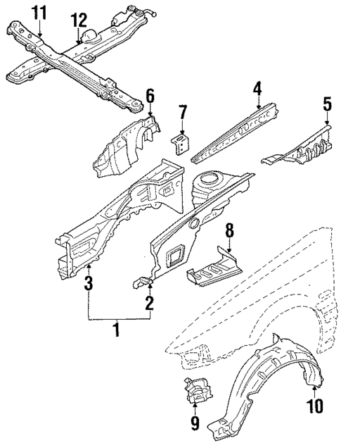 Structural Components & Rails for 1991 Mazda 626 #0