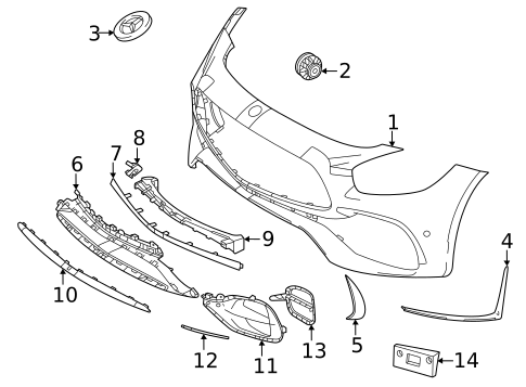 Bumper & Components - Front for 2019 Mercedes-Benz AMG® GT S #0