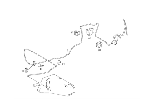 Rear Panel Door Pane Washer for 2003 Mercedes-Benz ML55 AMG #0