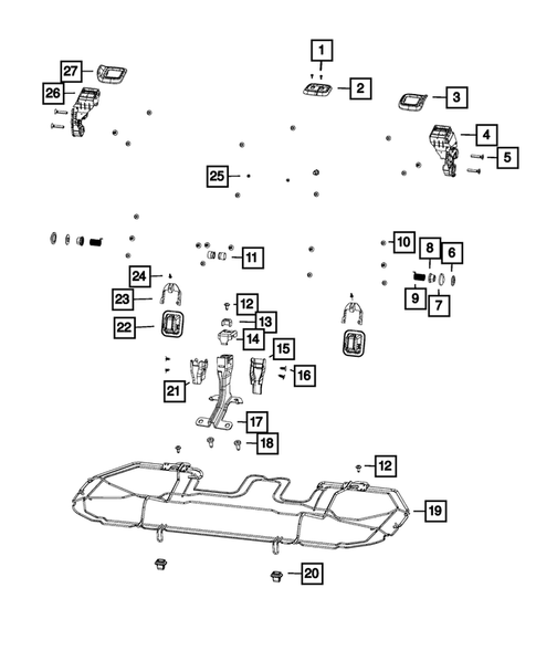 Rear Seats - Second Row - Adjusters, Recliners, Shields and Risers for 2017 Jeep Compass #1