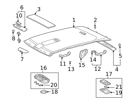 Interior Trim - Roof for 1999 Lexus LX470 #0
