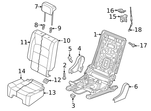 Rear Seat Components for 2019 Volkswagen Tiguan #2