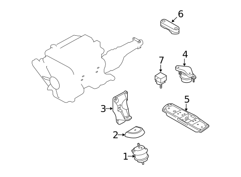 Engine & Trans Mounting for 2007 INFINITI M35 #1