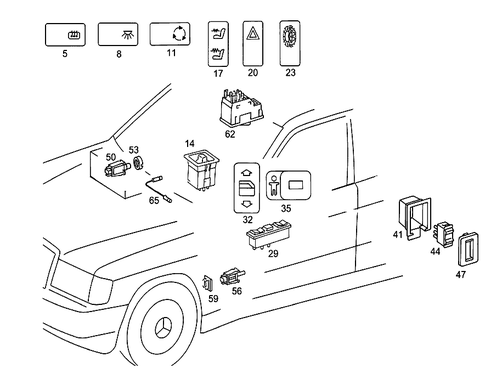 Switch and Light Guide for 1991 Mercedes-Benz 190E #4