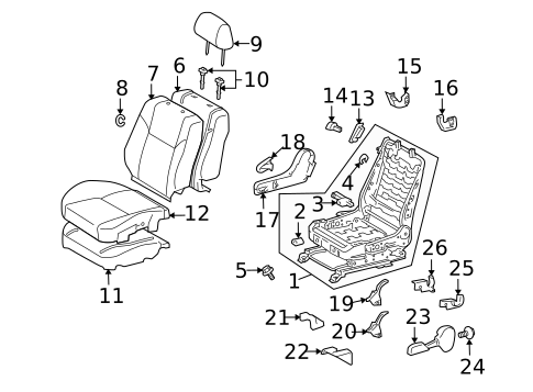 Front Seat Components for 2005 Scion tC #1