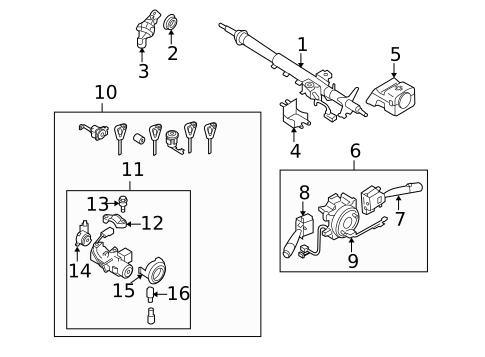 Steering Column Assembly for 2009 Subaru Outback #1