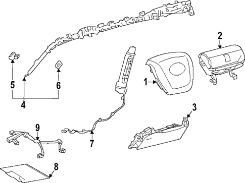 Air Bag Components for 2025 Toyota Grand Highlander #0