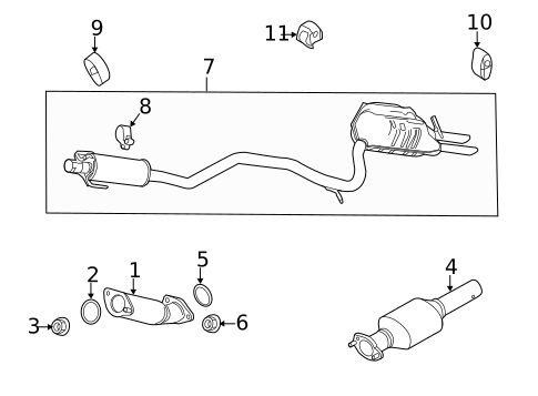 Exhaust Components for 2011 Ford Fusion #1