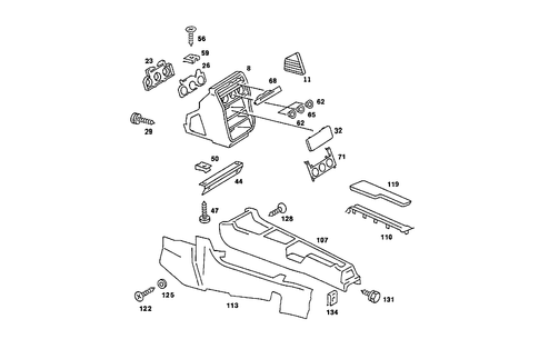 Housing Below Instrument Panel, and Housing with Tray for 1986 Mercedes-Benz 190 E #0