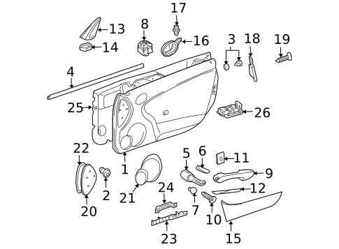 Interior Trim - Door for 2007 Mercedes-Benz SLK55 AMG #0
